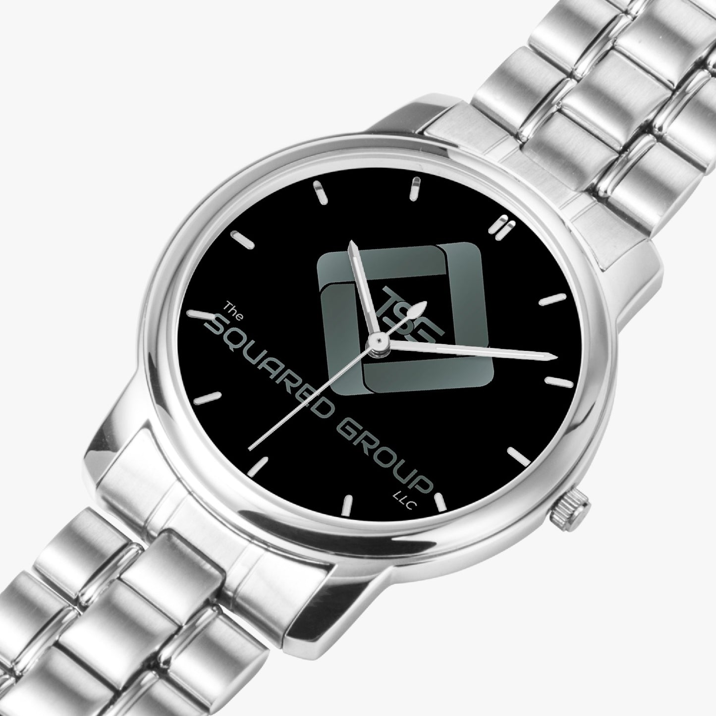 The Squared Group, LLC- Folding Clasp Type Stainless Steel Quartz Watch (With Indicators)